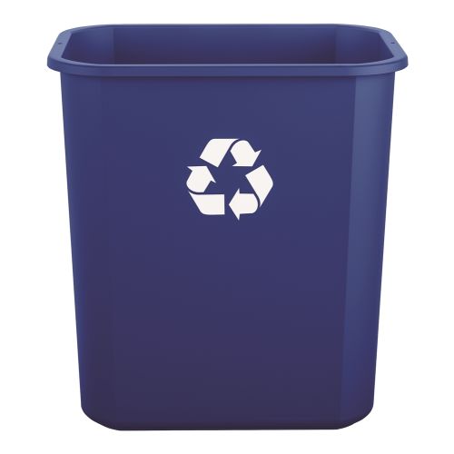 Suncast® Desk-side Durable Resin Construction Recycle Bin, 7 Gallon, Blue Recycle